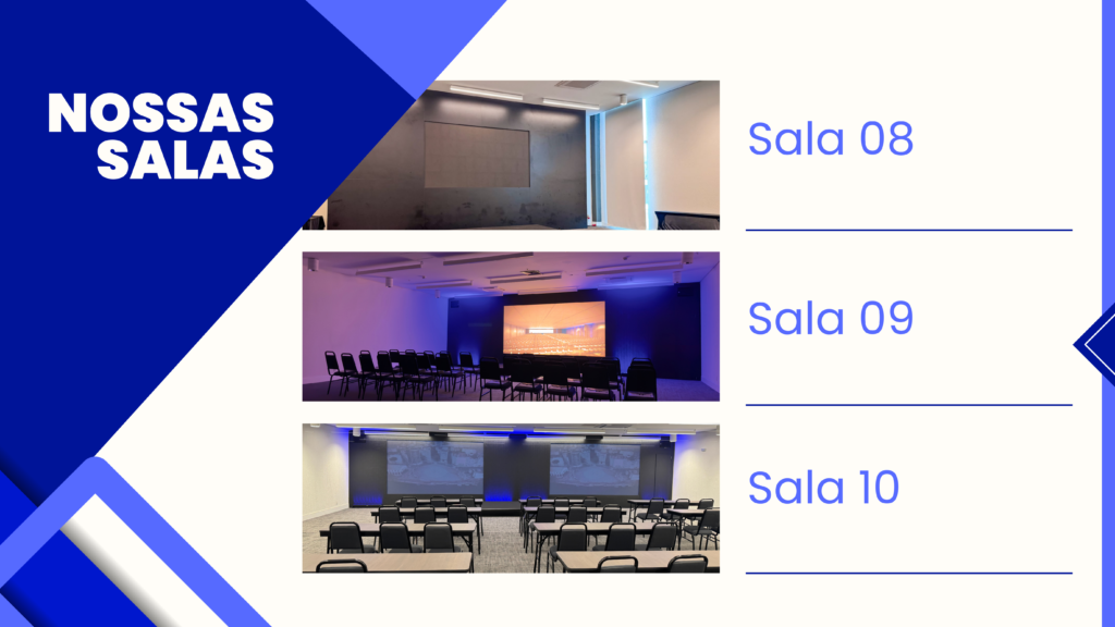 Recife Expo Center Amplia Oferta de Salas Prontas para Eventos no Formato Plug and Play 1 Salas Prontas: tela com foto dos 3 ambientes no Recife Expo Center.