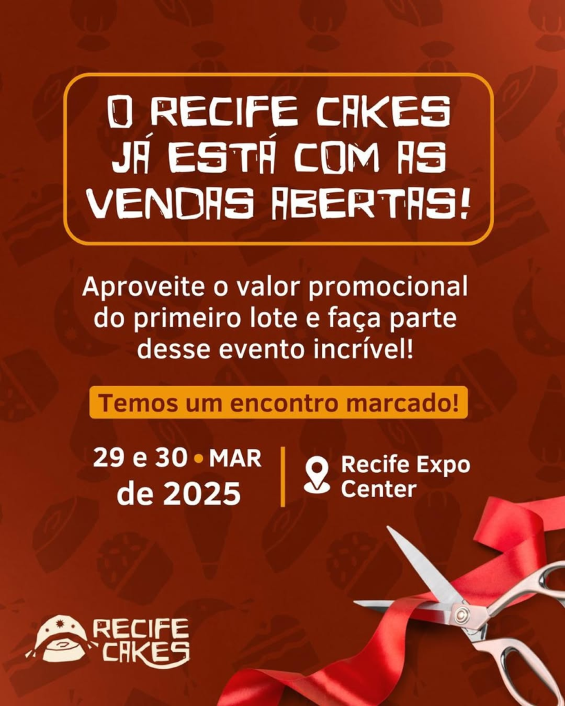 Arte de divulgação do Recife Cakes postado no Instagram.