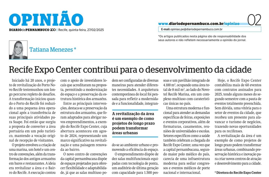 Print da reportagem acima impressa no jornal Diário de Pernambuco. 