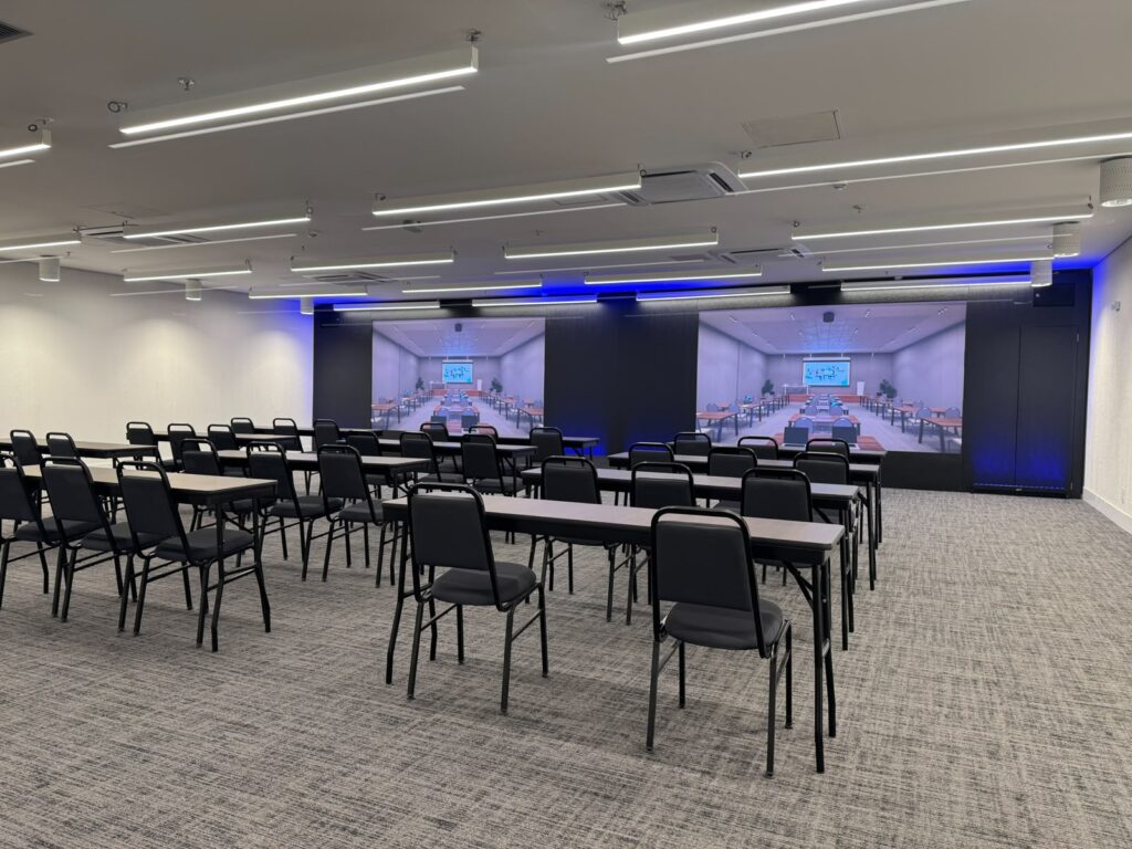 Experiência para visitantes: foto mostrando a estrutura pronta nas salas 09 e 10 do Recife Expo Center.